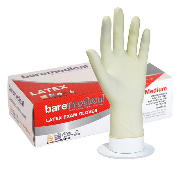 Latex Exam Powder-free Gloves - Medium - Kalon Meraki