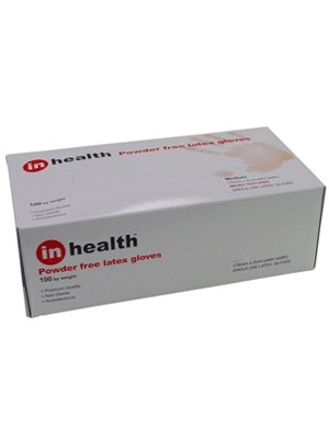 inhealth™ Examination Gloves Latex, Powder Free (Large) - Box/100 - Kalon Meraki